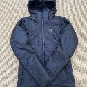 Arc'teryx nuclei fl hoody men’s XS black sapphire mint